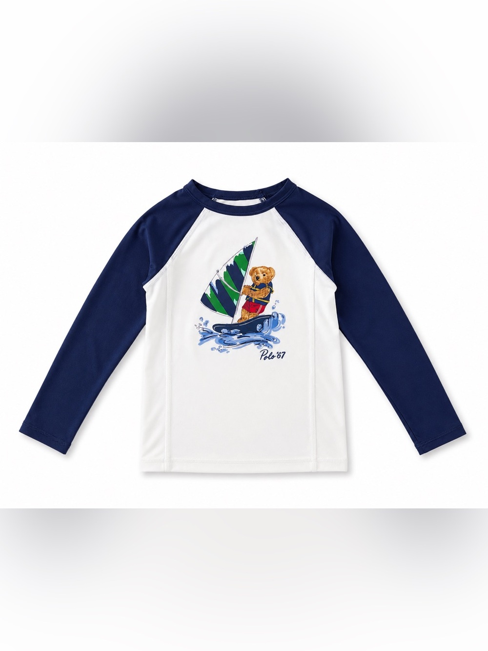 Polo Ralph Lauren Boys 2T Bear Rash Guard Coastal Swim